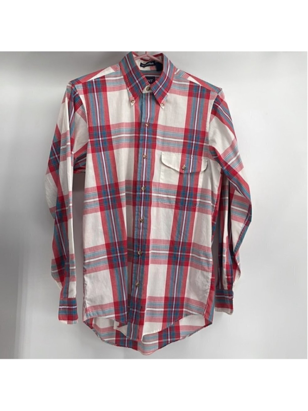 Gant fox hunt plaids button down shirt career plaid shirt sz sm